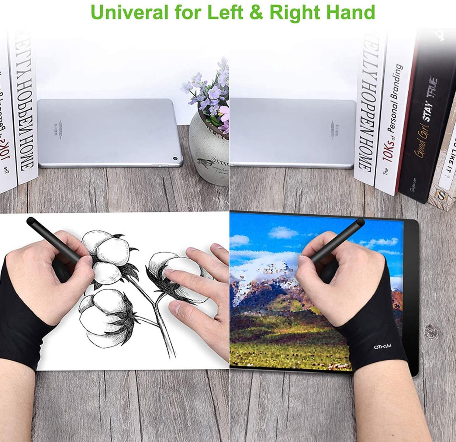 Anti Smudge Drawing Artist Glove for Right or Left Handed